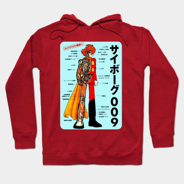 Cyborg 009 Cutaway Schematic Hoodie by Pop Fan Shop